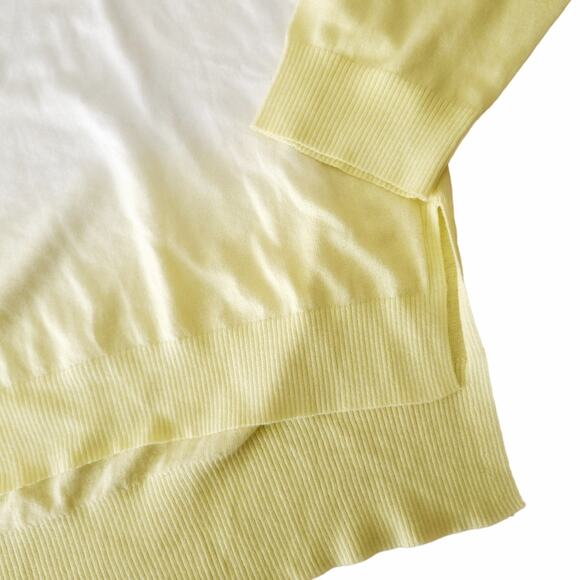 ATM Anthony Thomas Melillo Boxy Dip Dye crewneck sweater yellow ombre Size S NEW - Picture 3 of 7